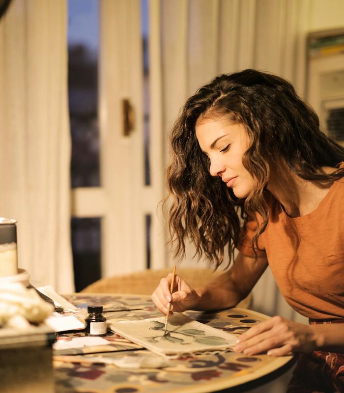 Modern interior design studio with creative workspace