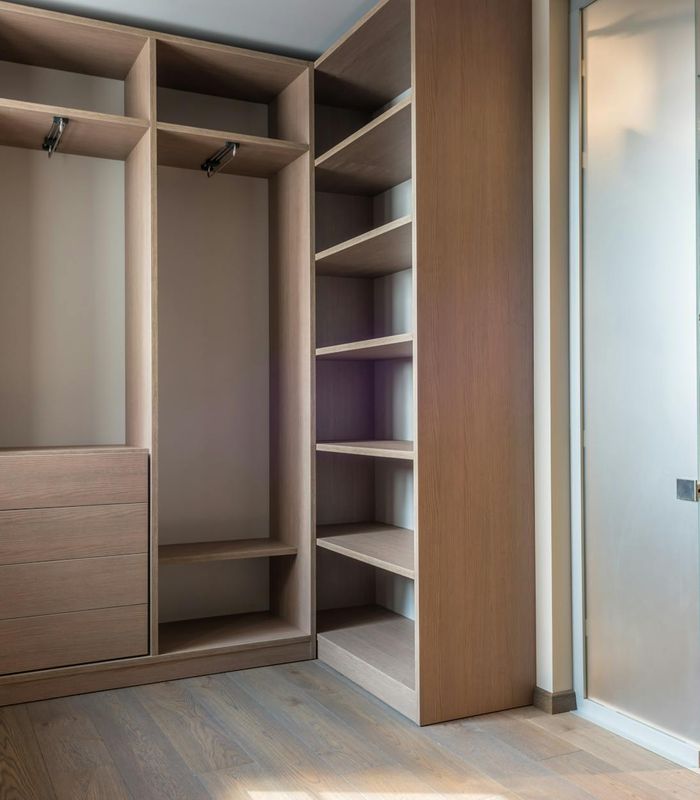 Organized closet with storage solutions